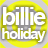 Billie Holiday portrait with floral headpiece on yellow and gray background, text reads 'billie holiday', 'remixed & remastered', 'in stores 3/27'