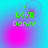 Green pixelated text 'i LOVE Dance' on cyan and magenta gradient background with shifting pink circular patterns.