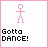 12 pink stick figures in various dance poses with 'Gotta DANCE!' text below each figure on white backgrounds