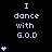 Pixelated text reads 'I dance with G.O.D' above a vertical stack of white hearts on black background, with heart count increasing across frames.