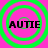 Four identical green concentric circles on a bright pink background with the word 'AUTIE' in bold black text centered over each circle.