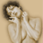Static 48x48 pixel icon depicting a stylized human figure with dark hair against a beige background, rendered in low-resolution grayscale tones.