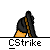 Pixel art character in black and orange clothing holding a brown staff, with changing head symbols across frames.