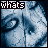 Pixelated blue-toned face with text overlays reading 'whats', 'wrong', and 'with me' across three