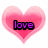 Pixelated icon with four distinct sections: pink heart, pink peace symbol, acoustic guitar, and empty gray space.