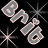 Animated contact sheet showing two frames of a pixelated 'BIG' text icon with sparkling effects on black background.