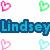 Animated icon with four distinct sections showing heart symbols and the name 'Lindsey' in different colors and backgrounds.