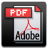Red 'PDF' banner above white document with red Adobe logo and 'Adobe' text, all within dark gray frame.