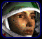 identical pixelated character portraits with green and white headgear, each showing subtle variations in eye position and facial expression across frames