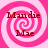 Four identical pink and white spiral patterns arranged in a , each containing the text "Mandie" above "Mae" in brown serif font