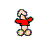 Pixelated cartoon figure with light brown hair, red shirt, and beige limbs stands against white background; text reads 'Your A Dick with ears' in bold red letters.