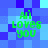 Green pixelated text 'Ai loves you' on a blue pixelated background with varying blue shades