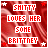 A static contact sheet of two identical animated frames showing a red pixelated text design on a blurred red background with white and red stars.