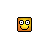 A 4x4 grid of pixelated yellow-orange square icons with varying facial expressions on a gray background, each icon showing subtle differences in eyes and mouth across frames.