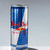 Two side-by-side static images: a Red Bull can on light gray background and a green Monster Energy logo on black background with 'MONSTER' text below.