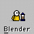 Pixel art animation of a yellow figure with a white spherical head interacting with a blue-and-brown cylindrical object, showing sequential changes in posture and particle effects.