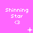 A static pink background displays repeated 'Shinning Star <3' text with animated star and plus symbols in different positions across frames.