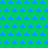 Green background with repeating blue star shapes, one gray square in bottom-right corner.