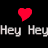 A 4-frame animated contact sheet showing pixelated text and heart icons on a black background, with red hearts alternating between frames.