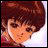 A 48x48 pixel buddy icon featuring a cartoon character with brown hair on the left and stylized text "Anime IM" above "COM" on a black background to the right, displayed as part of a contact sheet.