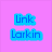 Pixelated image with pink background split into two sections, blue text reading "Link Larkin" and "Is The Ladies Choice," lower section shows a group of people in formal attire.