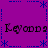 Purple background with blue dotted borders and asterisk decorations, displaying repeated text "Keyona" in black pixelated font.