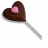 A 5x5 contact sheet of animated frames showing a heart-shaped chocolate lollipop with pink filling on a stick, displaying text variations including 'FORGET LOVE', 'CHOCOLATE IS BETTER', and partial text like 'FORGET' or 'CHOCOLATE'.