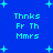 Blue background with cyan pixelated text and plus signs, displaying 'Thnks Fr Th Mmrs' in four identical sections arranged in a pattern