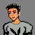 Pixel art contact sheet showing two frames of a character named Jose with gray shirt, black pants, and blue text below.