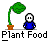 A pixelated animation of a green plant with a blue pot and white skull face eating a blue character, showing of the action