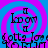 A static image with a blue and purple spiral background, featuring repeated text elements including "I know" and "gotta love" in black pixelated font.
