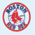 A 5-frame animated contact sheet showing Boston Red Sox championship icons with changing text overlays on circular logos against blue backgrounds.