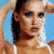 A pixelated animated contact sheet showing a woman in a white bikini top against a blue background with visible dithering and anti-aliased edges.