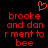 Red pixelated text on black background with orange heart symbol above, displaying 'brooke and dan r ment to bee' in two identical
