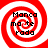 Four identical red and white spiral patterns with black text reading "Manca ma te rada" arranged in a