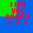 Red pixelated text "I LUV YOU ROSS!!!" with three red hearts below on a blue and green background.