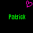 A static pixel art image with a black background, featuring two green 'Pabrick' text labels and one pink heart symbol above them.