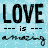 Six pixelated display "LOVE --- is --- amazing" text in black, with each having a distinct pastel background color