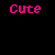 Pixelated blue rabbit with pink nose and white teeth, wrapped in black-and-white striped bandages on a black background with pink text reading "Cute," "Cute but," and "Cute but Psycho!".
