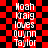 Red and black checkered background with white text reading "Noah Kraig loves Quynn Taylor" in two vertical , animated with shifting text and background patterns
