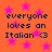 Orange background with pink stars and black text reading "everyone loves an Italian <3" in four identical quadrants.