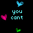 Pixelated text and heart icons on black background with gray rectangle, featuring cyan, pink, and green elements.