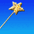 Animated sequence of golden star-topped wands against blue gradient background, each wand's star rotates clockwise across frames.