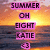 Pixelated image with text overlays on a sunset background showing water and sky.