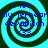 Four identical spiral-patterned icons with blue text reading 'i lov my jerbear devabitch c33' on a cyan background, arranged in a