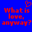 Red pixelated text on blue background with a red heart symbol above the left side of the text.
