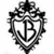 Black and white pixelated icon with ornate frame enclosing stylized 'B' on shield, two identical vertical instances shown.