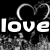 A black-and-white icon with 'love' text and a heart outline, transitioning to a purple version with 'to' text and a glowing heart outline.