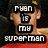 A person in a red shirt and black cap with yellow detail appears across four , the first showing text overlay "FRAN IS MY SUPERMAN" while later remove the text