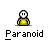 Pixel art character in yellow shirt with white face and black eyes, displayed in multiple positions with some frames showing speech bubbles and pause symbols